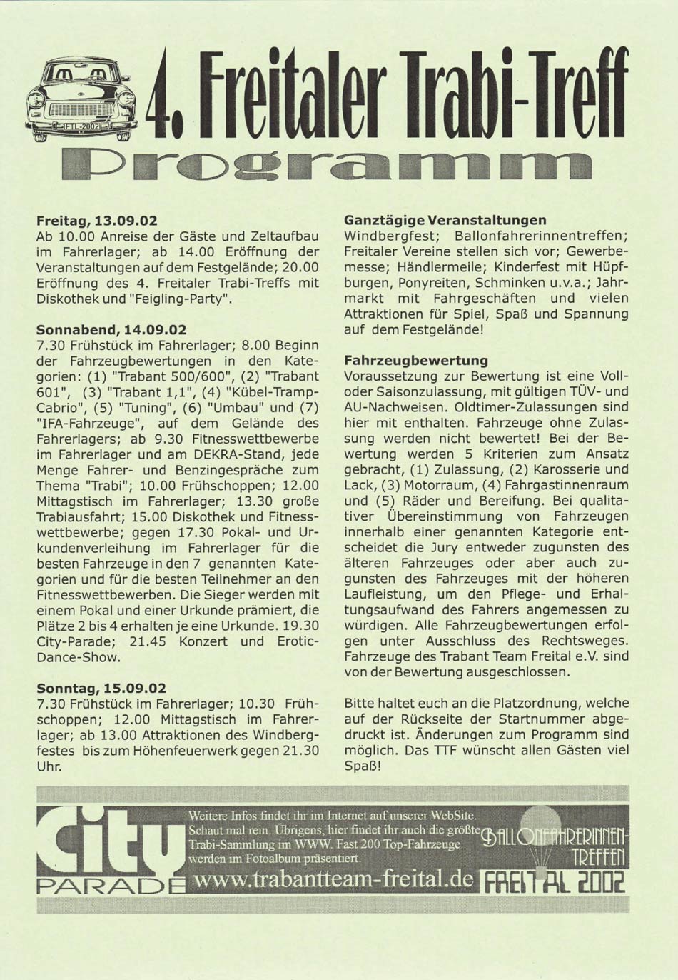 Flyer - 4. Freitaler Trabi-Treff 2002 - Seite 2