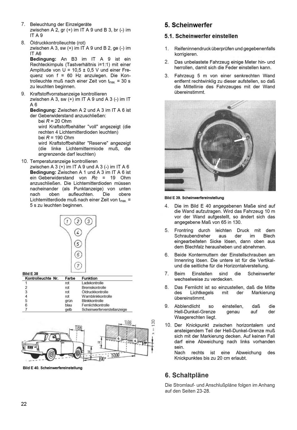 Reparaturanleitung für den Trabant 1.1 - Elektrik
