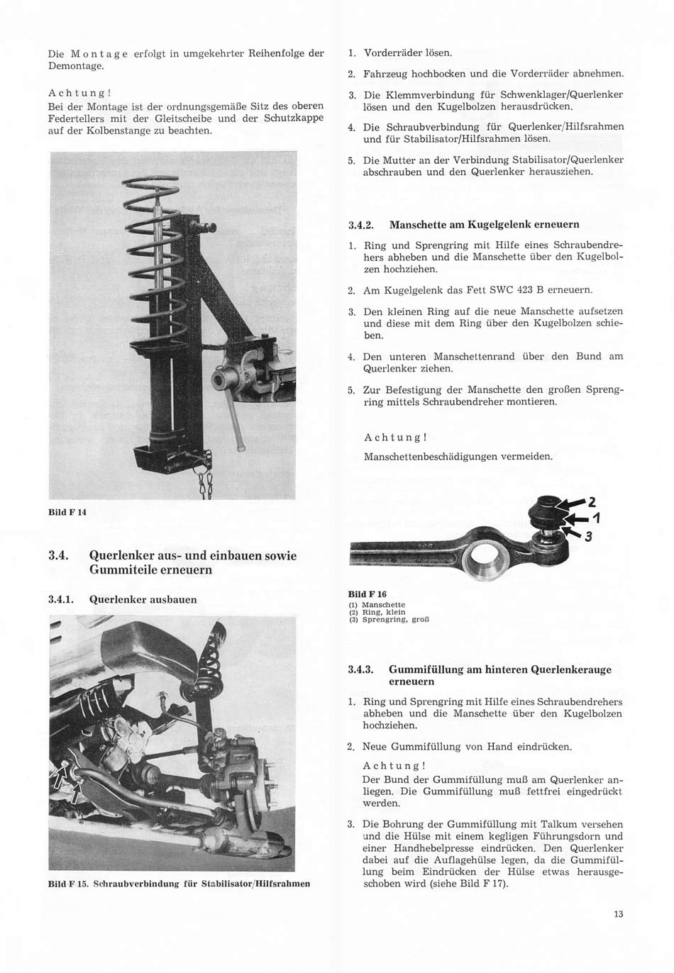 Reparaturanleitung für den Trabant 1.1 - Fahrgestell