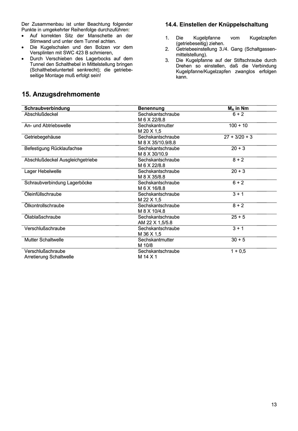 Reparaturanleitung für den Trabant 1.1 - Getriebe