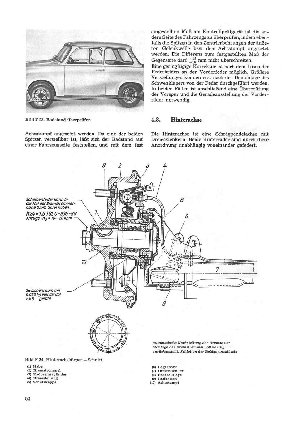 Reparaturhandbuch für Personenkraftwagen "Trabant 601"