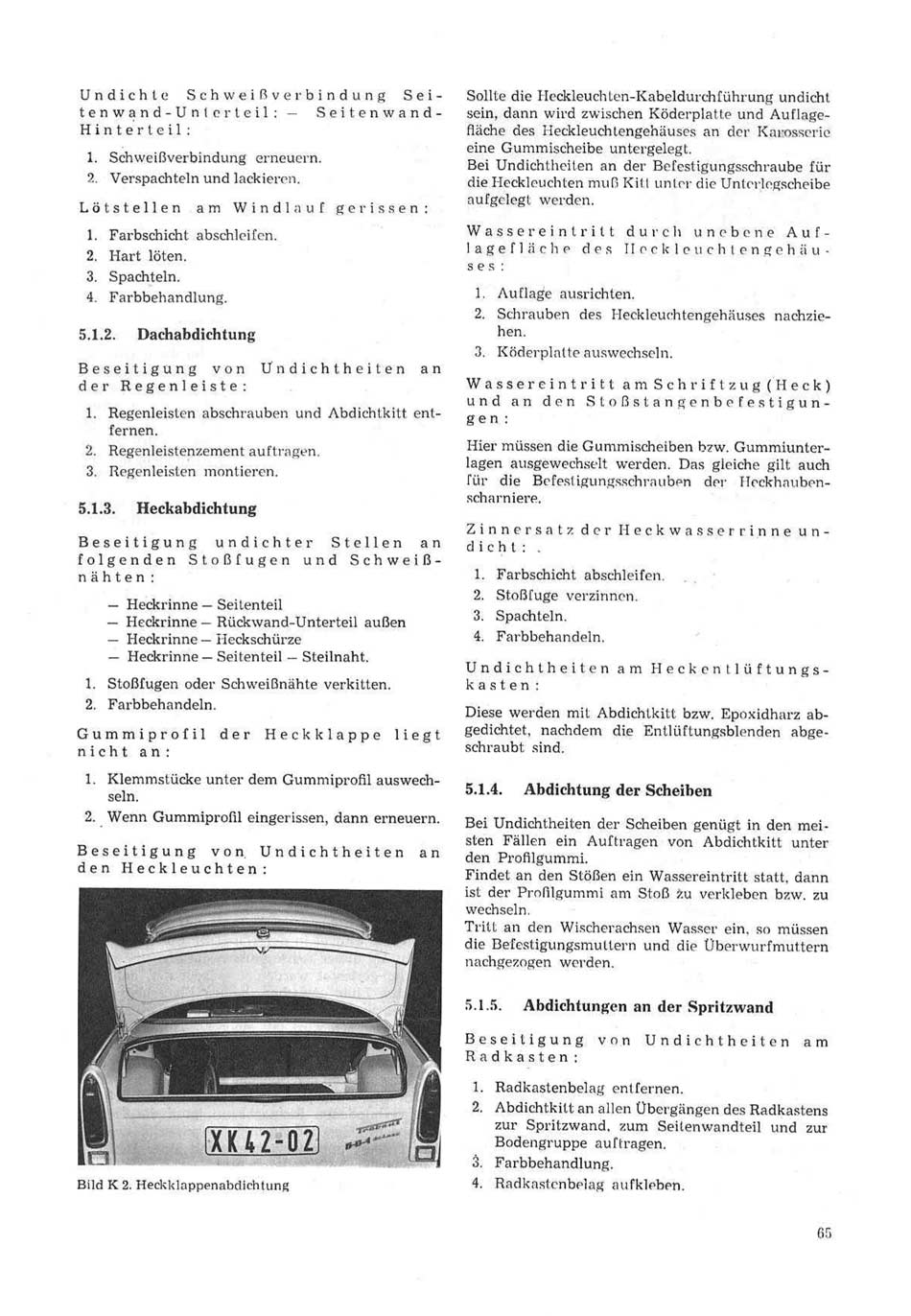 Reparaturhandbuch für Personenkraftwagen "Trabant 601"