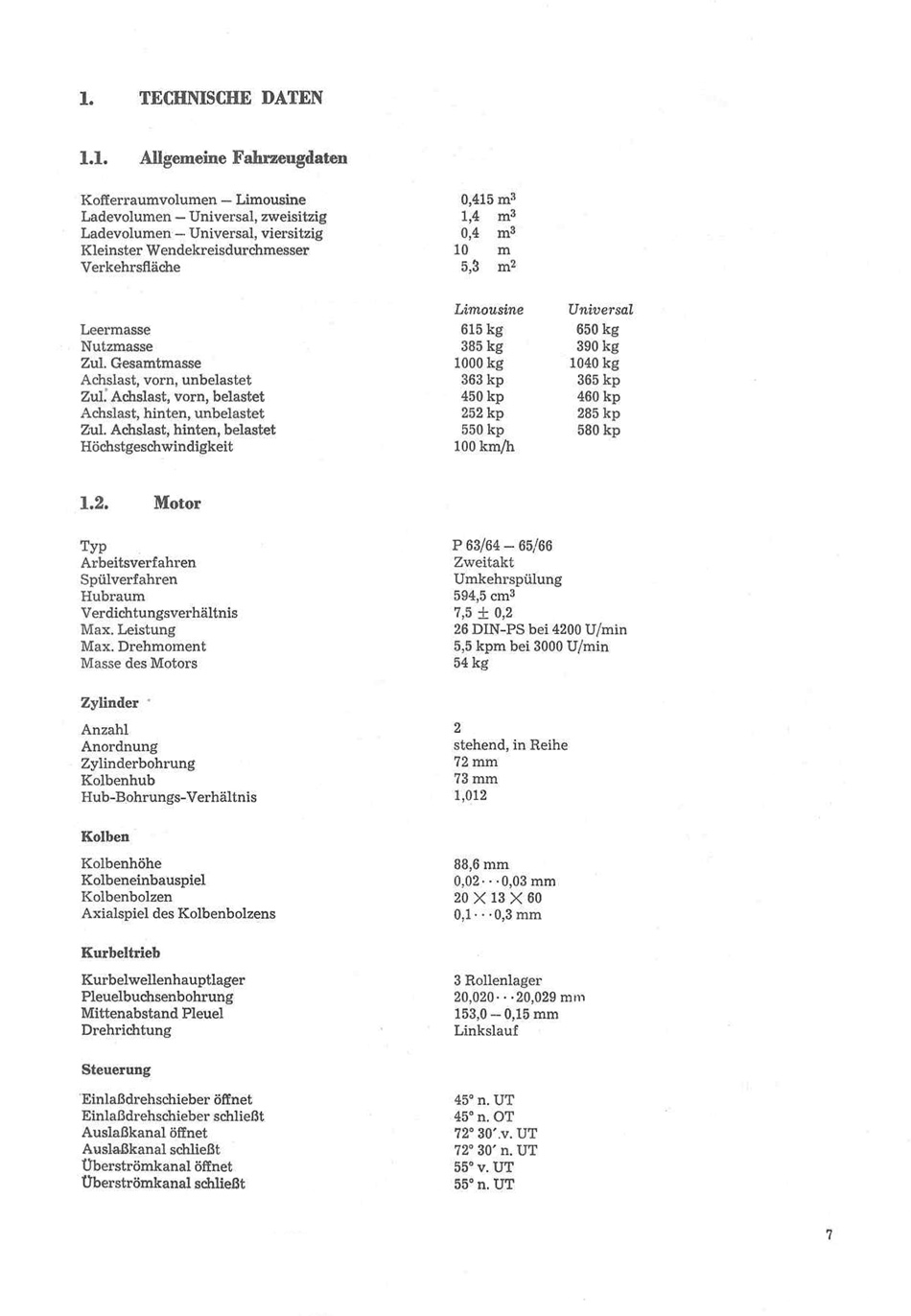 Reparaturhandbuch für Personenkraftwagen "Trabant 601"